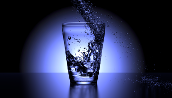 water into cup